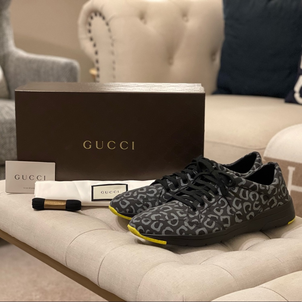 Gucci Reflex Leo Print Nero Running Sneakers